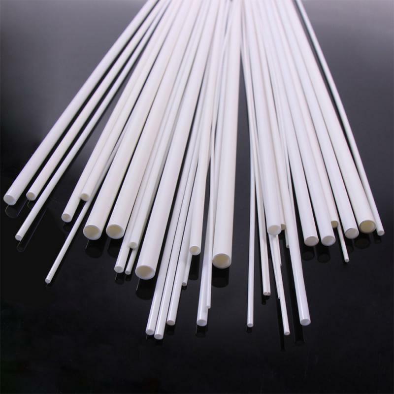 흰색 ABS 원형 플라스틱 파이프 튜브 중공 파이프, OD 2/2.5mm, 3mm, 4mm, 6mm, 8mm x 길이 250mm, 5 개, 10 개, 25 개, 50 개