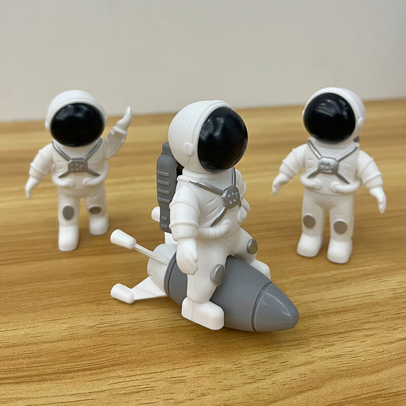 Cohete de piezas + 1 estación de lanzamiento de piezas + 3 piezas de astronauta (capaz de lanzar cohetes), juguete de modelo de nave espacial astronauta para niños