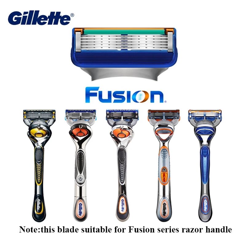 Gillette pisau cukur fusi, pisau cukur jenggot profesional, pengganti kepala pencukur Manual, perawatan keselamatan wajah pria, 5 lapis