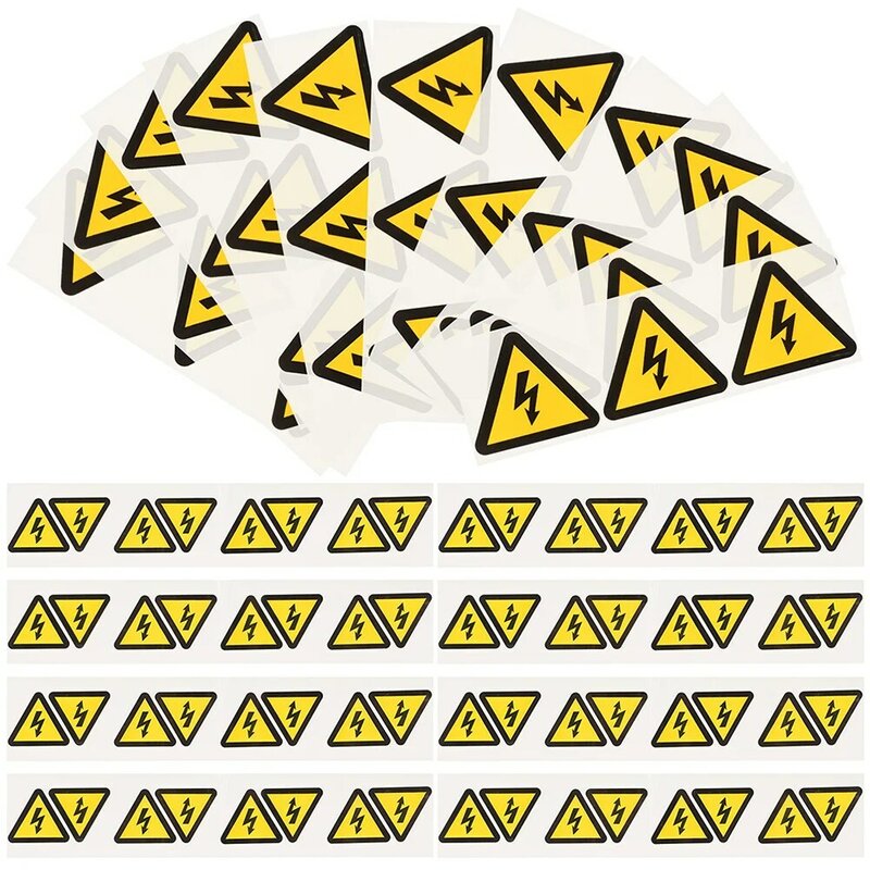 Stiker label peringatan voltase tinggi, 24 buah tanda kejut listrik pagar tanda bahaya