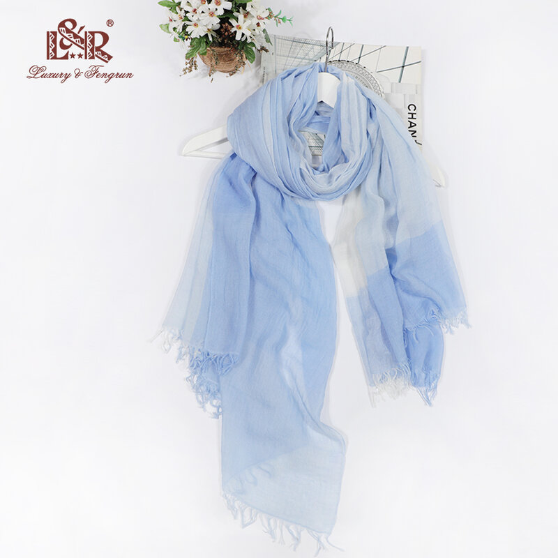 Bufanda de seda Real de marca de lujo para mujer, pañuelo de seda suave a la moda, chal femenino, Foulard, envolturas de playa, Hijab, 2023