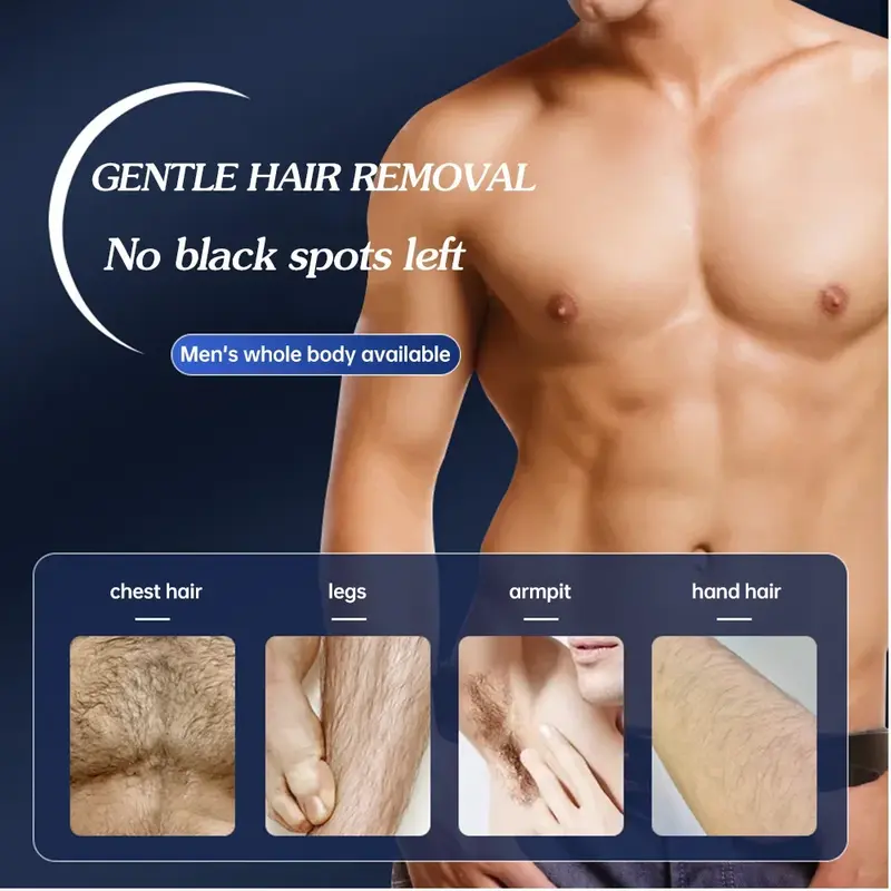 Crema de depilación indolora para hombres, depilación suave no irritante, cuerpo, brazo, axila, pierna, depilación refrescante suave
