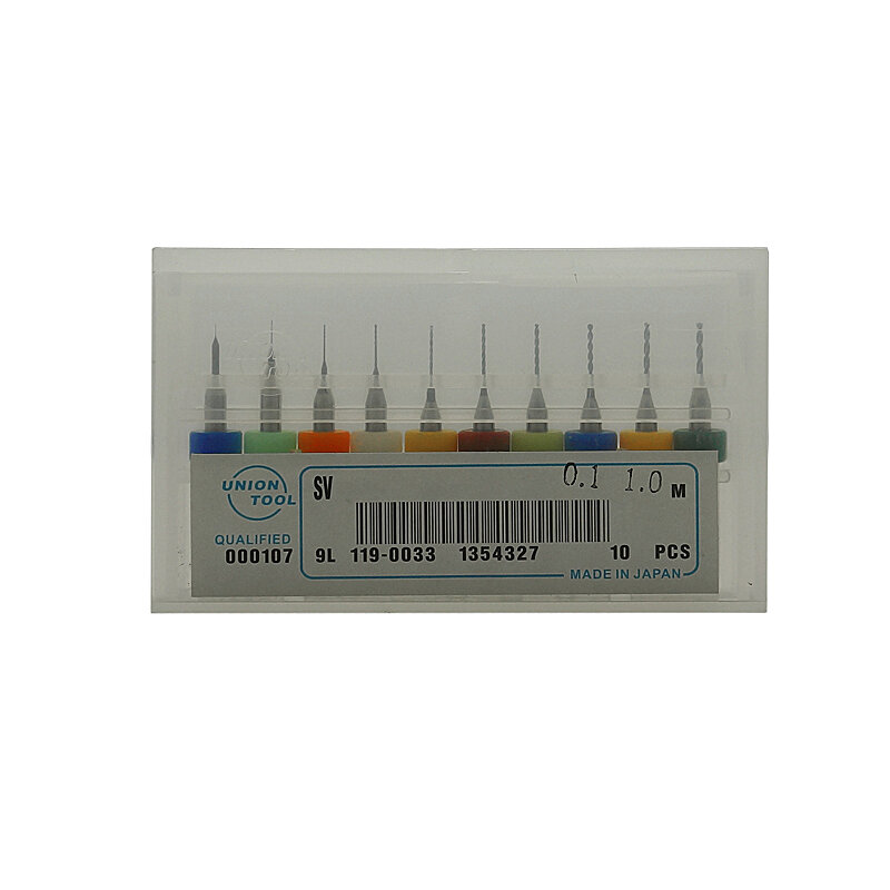 10 pçs/lote 3.175 shank carboneto pcb gravar brocas para placa de circuito impressão mini cnc conjunto de bits de perfuração gravura endmill 1mm 2mm