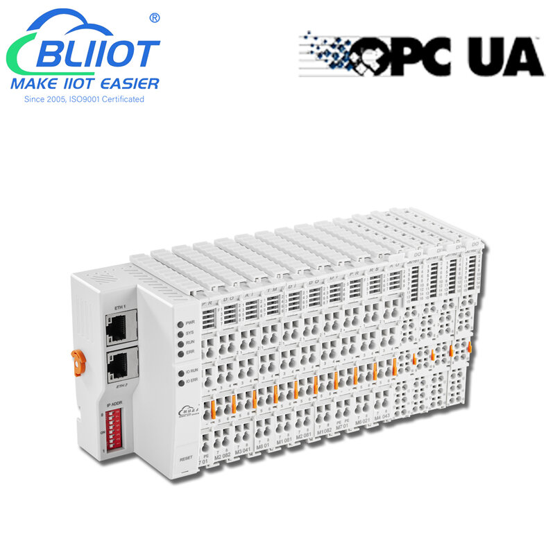 Industry 4.0 OPC UA Distributed I/O System Sensor to MES SCADA Remote Data Collection and Monitoring Edge IO Module