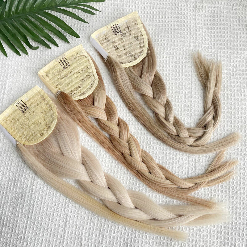 Isheeny Human Hair Ponytail Extensions Straight 14" 18" 20" 24" Real Natural Brazilian Remy Wrap Clip In Hair Extension