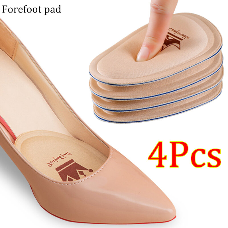 4Pcs ผู้หญิง Forefoot Pad รองเท้าส้นสูงลื่นปวด Relief ใส่พื้นรองเท้าเสริมรอบ Toe Cushion Foot Care Sole รองเท้า Insoles
