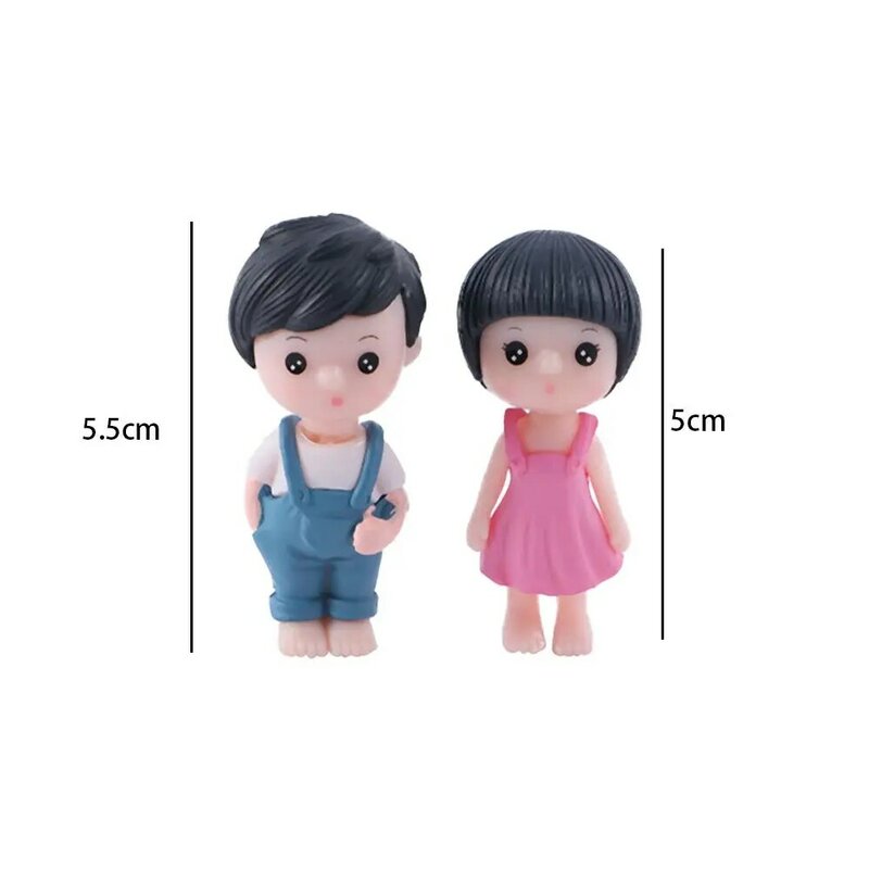 Micro Landscape 1 Pair Dollhouse Bonsai Fairy Garden Mini Couples Figurine Boy Girl Ornament Little Lovers Miniature Doll Craft