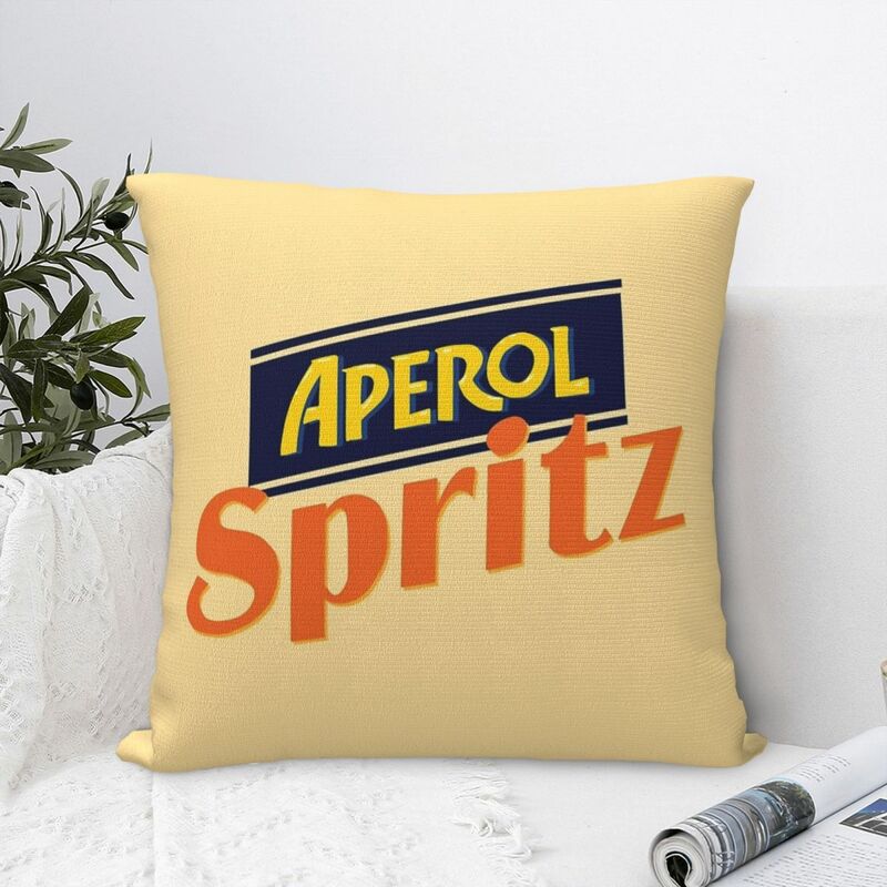 Aperol-funda de almohada cuadrada Spritz, cubierta de almohada de poliéster, cojín de terciopelo, decoración cómoda para el hogar y el coche