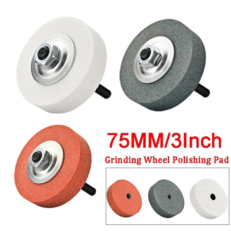 Power Tool Parts Cup Grinding Wheels 3" Stone Polishing 10mm Bore Set Shank For Bench Grinder Metal Working Manufacturing