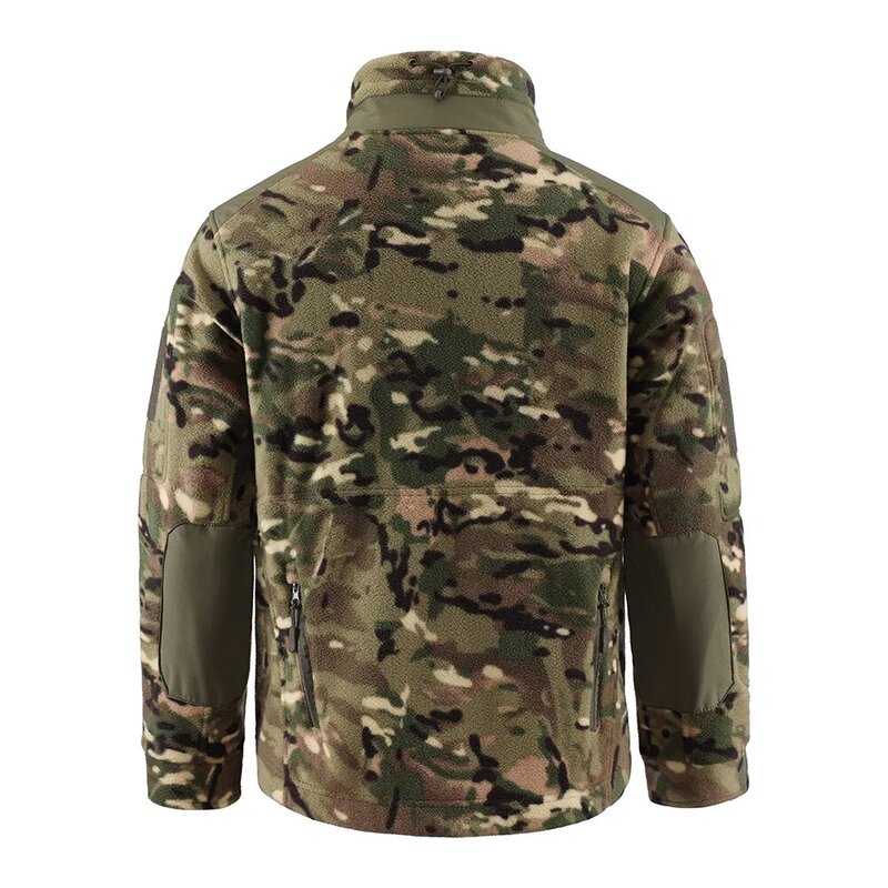 ESDY Brand Multipocket Camouflage Tactical Sport Hiking Jacket Autumn Winter Stand Collar Men's Coat Fleece Warm Outerwear