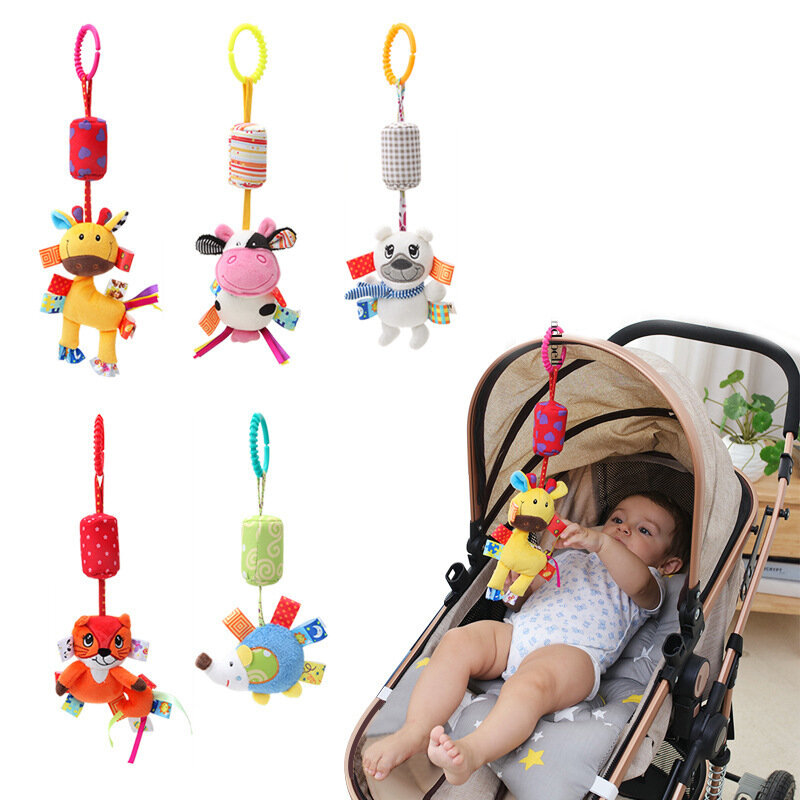 Baby Crib Hanging Rattles Toys Car Seat Toy Soft Mobiles Stroller Crib Spiral Toy Pram Hanging Dolls for Babies Newborn Gift