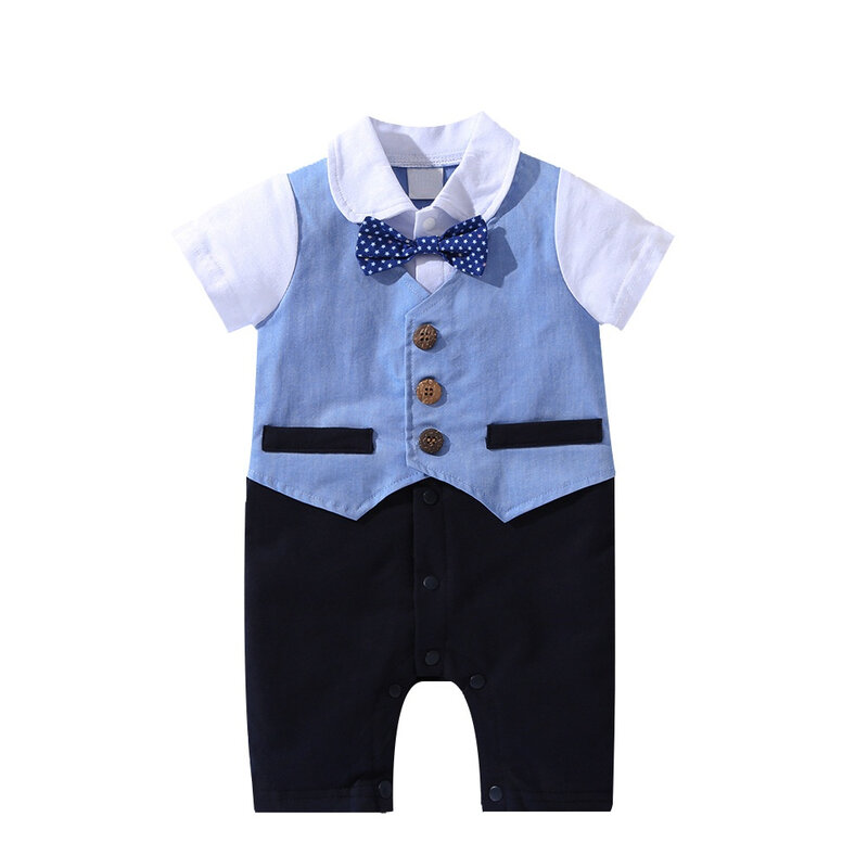 Boys Baby Gentleman stroje garnitury odzież wiosna i jesień dzieci jednoczęściowe pajacyki Baby Boy ubrania