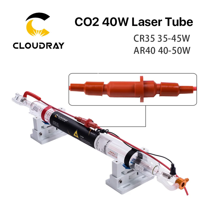 Cloudray-tubo láser de Metal Co2, 35-45W, 720MM, 40W, lámpara láser de vidrio para máquina cortadora de grabado láser CO2