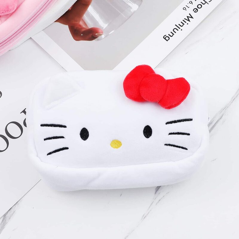 Hello Kitty Pochacco Large Plush Bag Large Capacity Fluffy Simple Cute Kawaii Anime Sanrio Student Female Plush Makeup Bag Toys