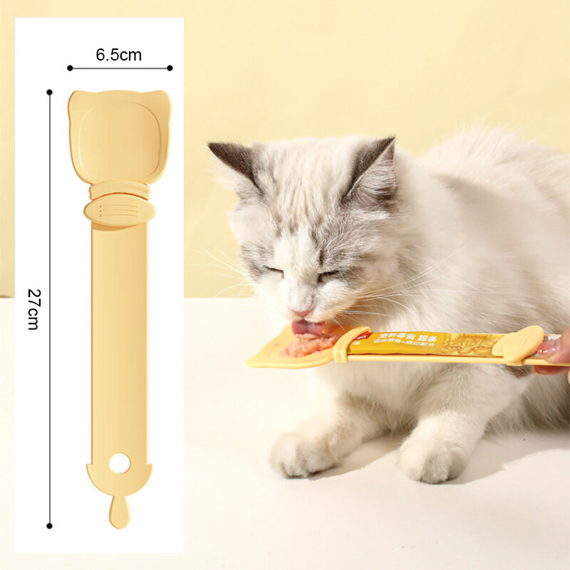 Cuchara alimentadora multifuncional para mascotas, herramientas para apretar alimentos líquidos, comida húmeda, dispensador para cachorros y gatitos