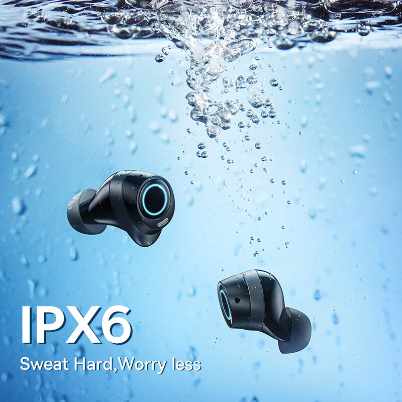Baseus Ture earphone nirkabel 48db, headphone Bluetooth 5.3 peredam bising 140 jam waktu putar IPX6 tahan air olahraga TWS