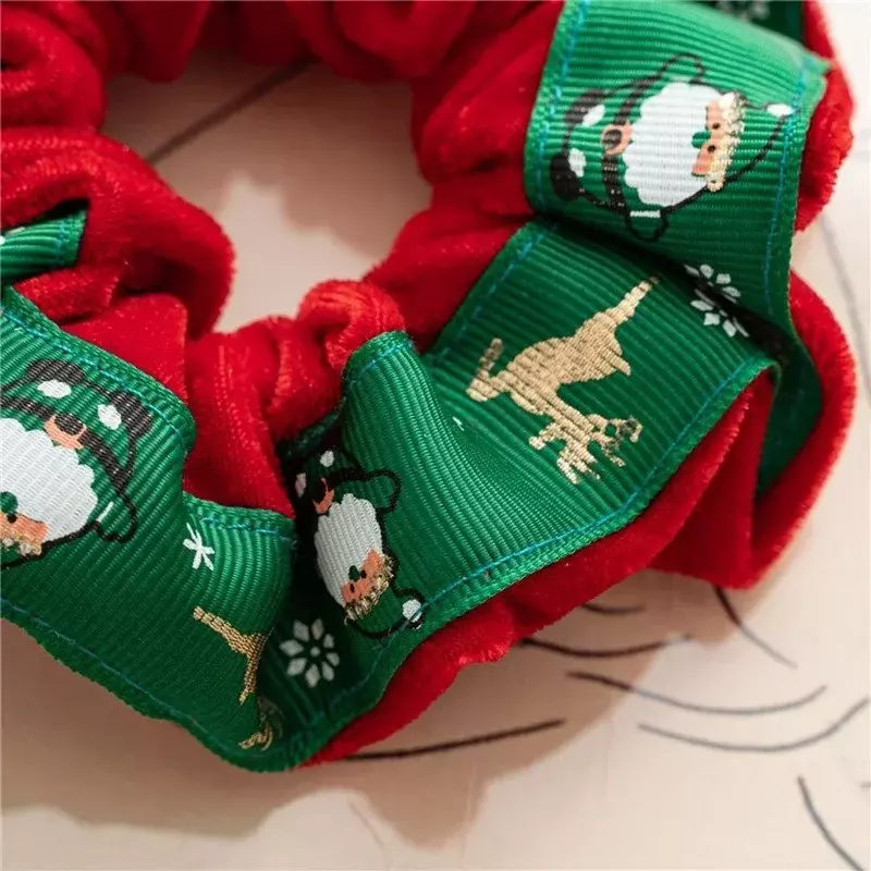 Corda elástica do cabelo do Natal para meninas, suporte do rabo de cavalo, cocar, forma, decoração principal, acessórios