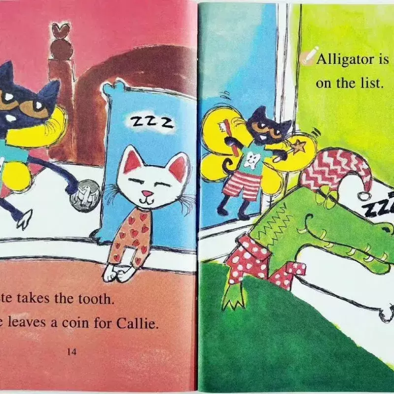 Pete The Cat Picture Cleaning for Children, Babies, Famous UchLearning English PleSet, Bedtime Reading Gifts for Bab