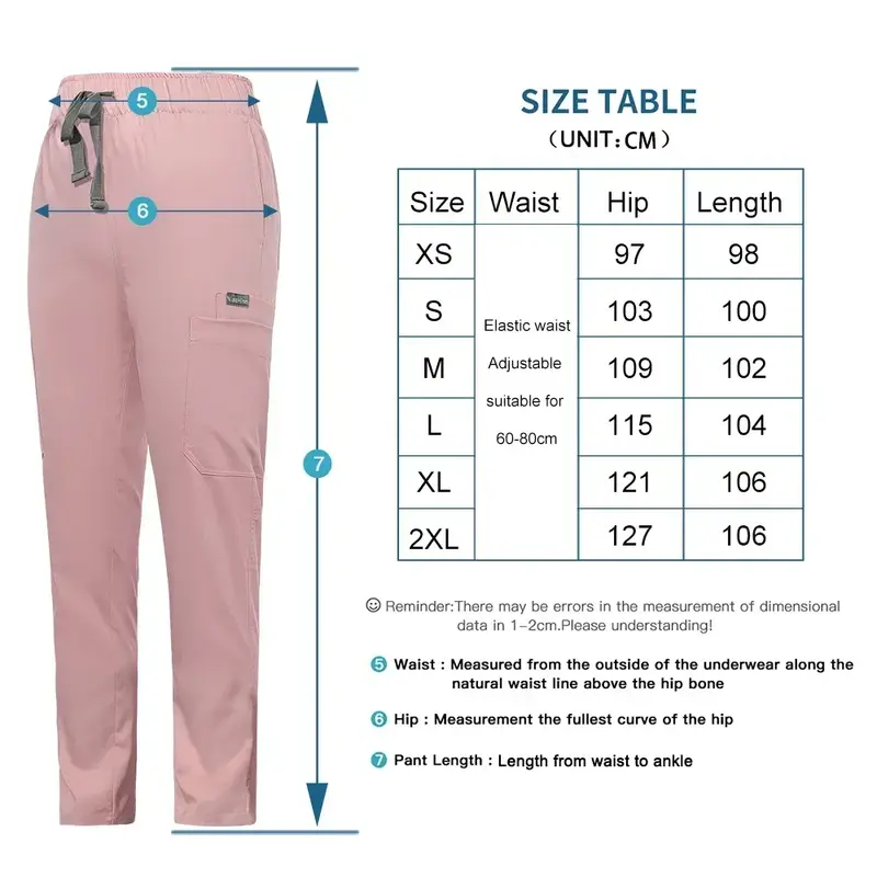 Pantalones de uniforme quirúrgico Unisex para sala de operaciones, pantalones de trabajo médico, Belleza