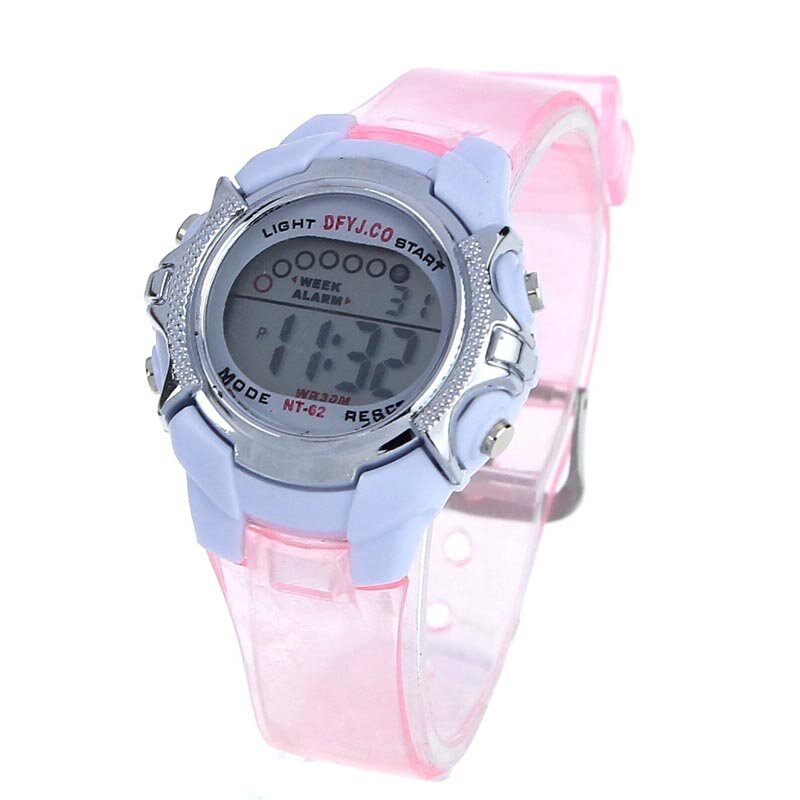 Jam tangan Quartz LED Digital anak-anak perempuan, arloji olahraga PK Relogio Infantil Steel Erkek Kol Satleri