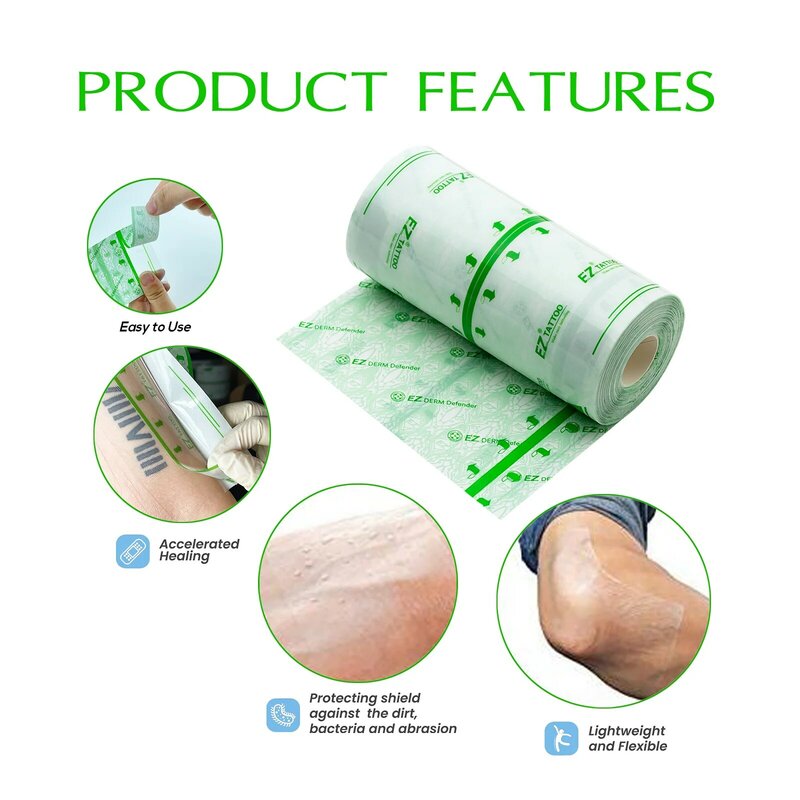 EZ Waterproof Tattoo Film Aftercare  Protective Skin Healing  Tattoo Adhesive Bandages Repair Tattoo accessoers Derm Defender