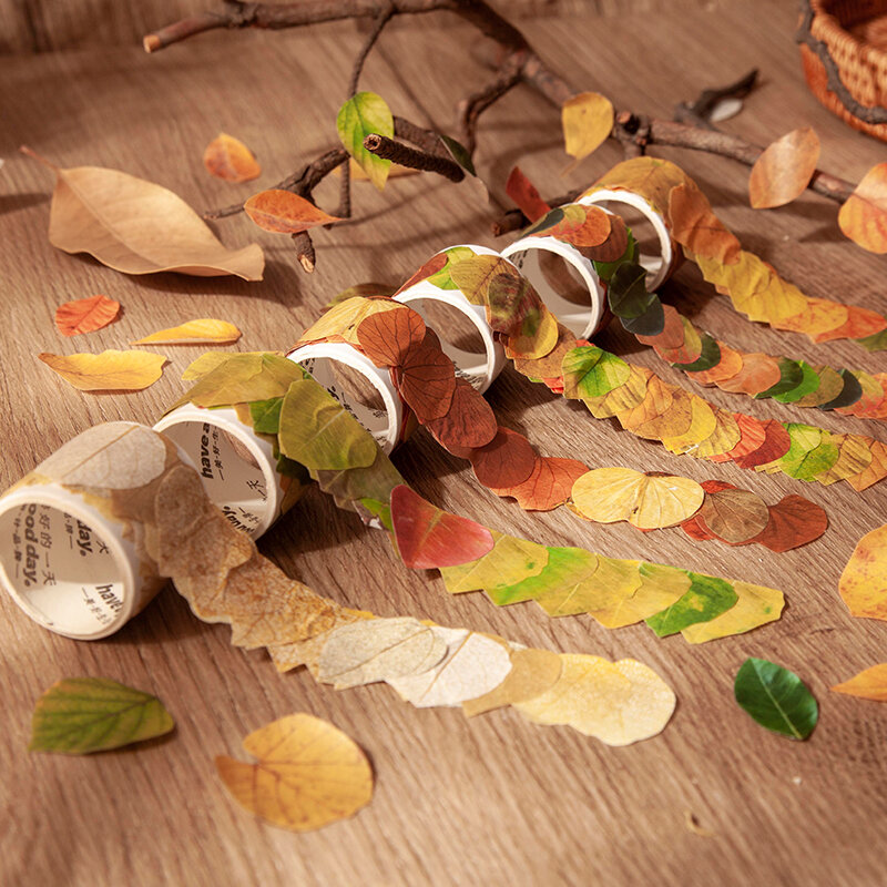50 pz/rotolo foglie cadute serie nastro adesivo decorativo nastro adesivo Washi fai da te Scrapbooking etichetta adesiva cancelleria giapponese