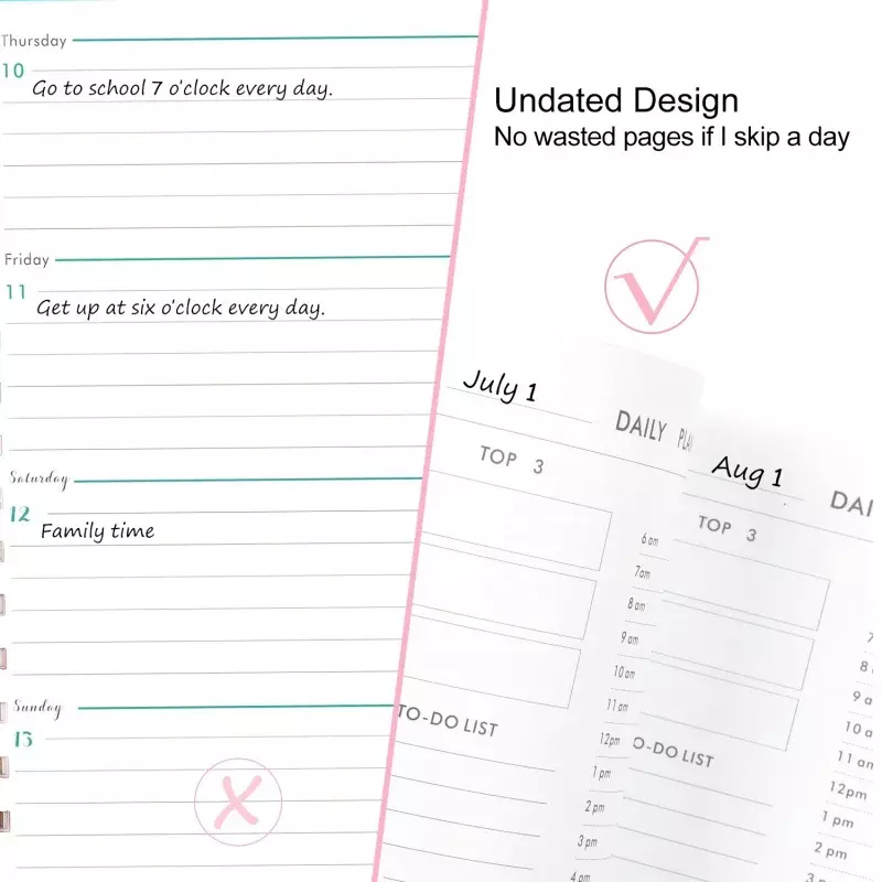 Produk disesuaikan. Buku catatan dapat disesuaikan jurnal A4 Notebook cetak khusus A5 pengatur belajar perencana harian dengan Logo 2024