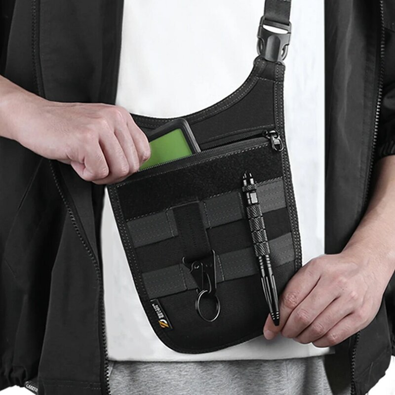 1000d tático bolsa de ombro axilas molle escondido edc bolsa viagem ao ar livre carteira telefone chave anti roubo invisível sling saco