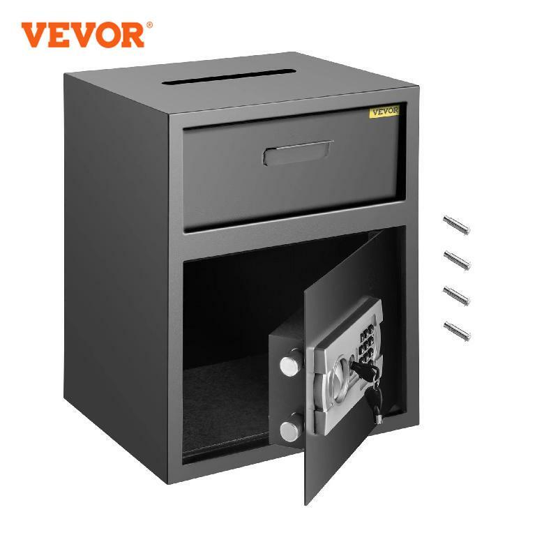 VEVOR kotak Deposit elektronik, dengan Slot Drop rahasia celengan tersembunyi keamanan Digital akses dua kunci untuk menyimpan uang senjata
