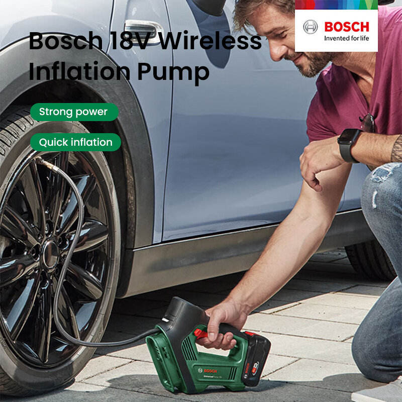 Uniwersalna pompa Bosch z bezprzewodową lampką LED przenośne elektryczne pompa inflacyjna do samochodu motocykl motor do użytku domowego