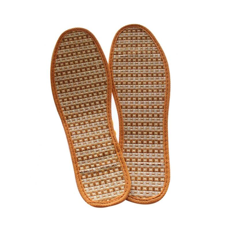 1 Pair unisex Insoles Breathable Anti-Bacterial Bamboo Charcoal Hand-Woven Shoe Pads