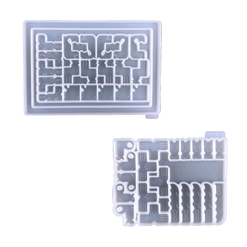 1 Set Tropfen Kleber Spielzeug Formen Diy Vielzahl Platz Intelligenz Bausteine Jigsaw Puzzle Silikon Form für Junge Geschenk N84D