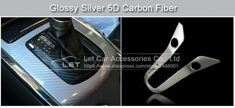 تصفيف السيارة عالية لامعة 5D الفضة لفائف الياف الكربون ألياف الكربون سيارة التفاف ورقة لفة فيلم أداة سيارة ملصق مائي