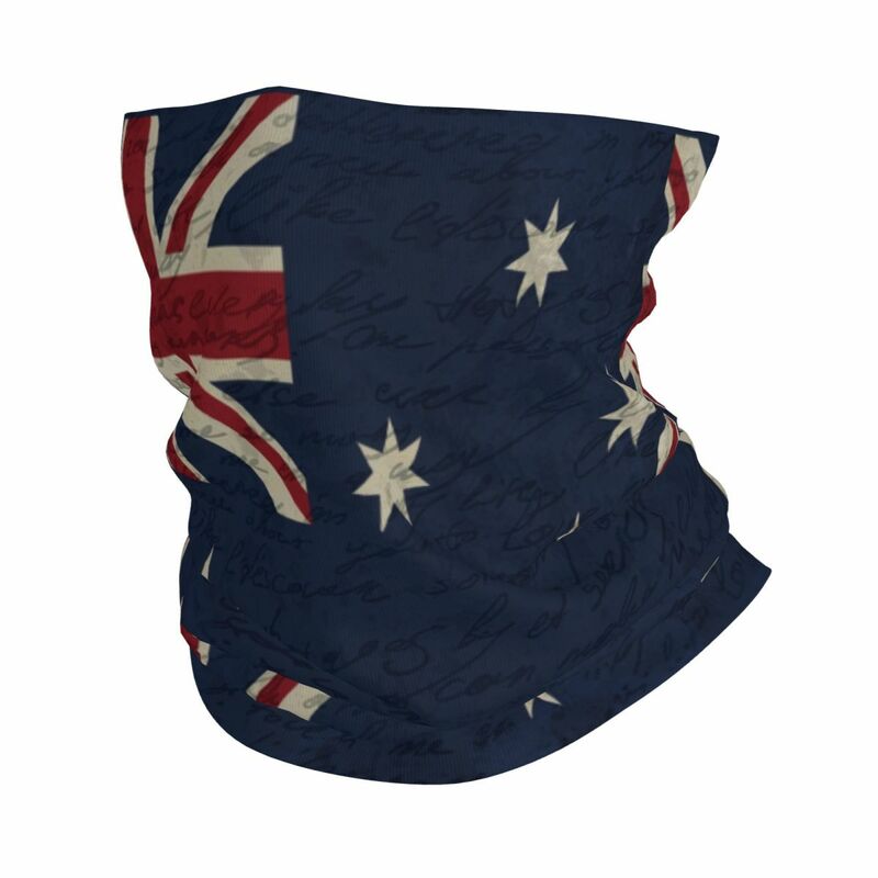 Vintage Australische Vlag Bandana Hals Cover Bedrukt Bivakmutsen Masker Sjaal Multi-Use Fietsen Rijden Voor Mannen Dames Volwassen Ademend