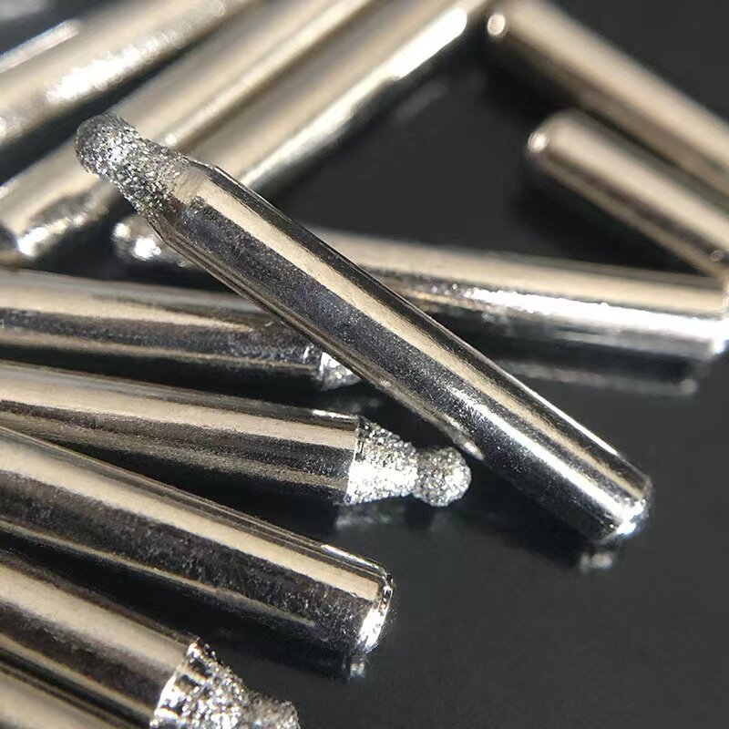 10pcs 120# Short Shank Diamond grinding burr Manicure Bits Trimming Bits Nails polishing Point