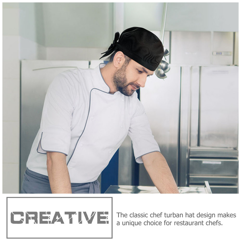 Chapeaux de chef de cuisine et de restaurant, turban de service, bandeau de sauna, chapeau de serveur