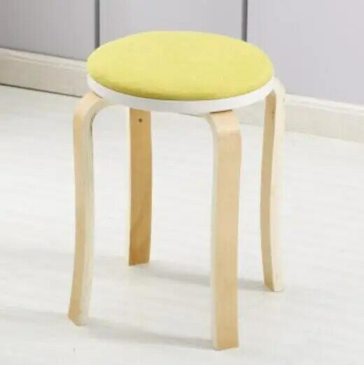 D60-muebles modernos, sillas de comedor, taburete redondo de tela, silla Simple para el hogar