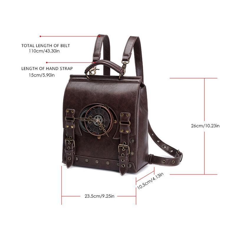 Женский кожаный рюкзак, винтажная сумка для ноутбука, дорожный рюкзак, ретро-сумка в стиле стимпанк, большой средневековый рюкзак из искусственной кожи