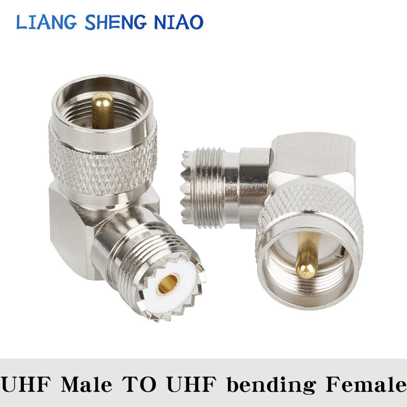 UHF macho Jack conector, conector coaxial RF, adaptador reto, dobra plugue fêmea, SL16, UHF, SO239, PL259, 1pc, 90 graus