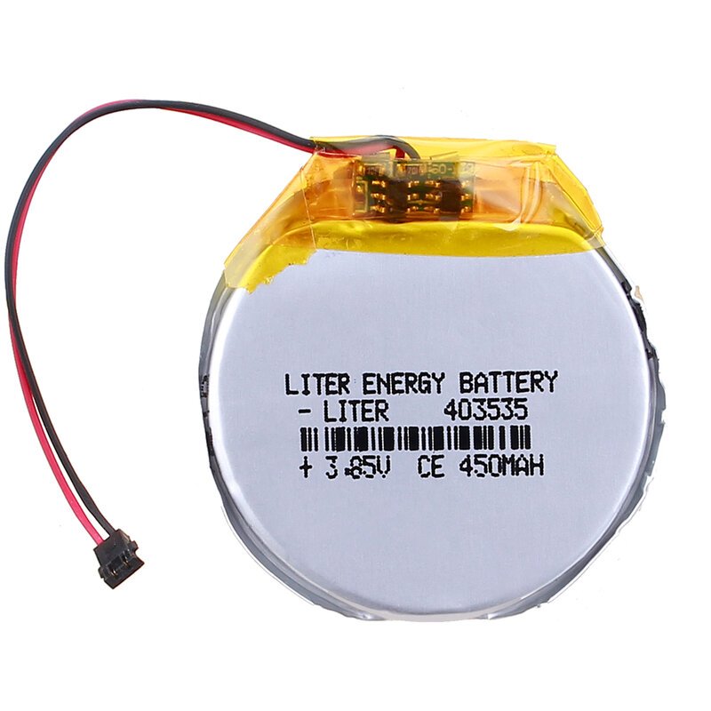 Finow Bery-X5 Rechargeable Li Polymer Round Battery, Smart Watch CB, 9g, Remplacer Lem5 avec connecteur de prise, 3.85V, 403535, 450mAh