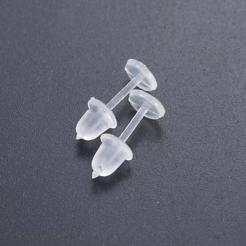Незаметные противоаллергенные Сменные ювелирные изделия, прозрачные однотонные пластиковые серьги-гвоздики, серьги-гвоздики с отверстием для ушей, засорение
