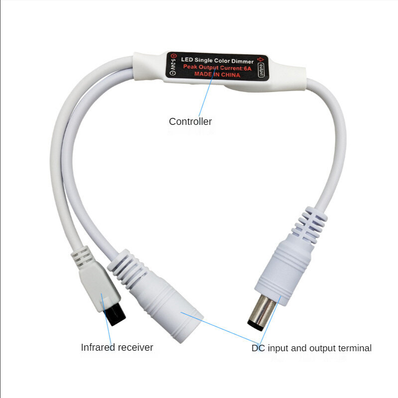 Mini-Fernbedienung dimmer für einfarbige LED-Streifen LED-Band LED-Band DC 12V 6a 72W IR 6-Tasten-Fernbedienung ir