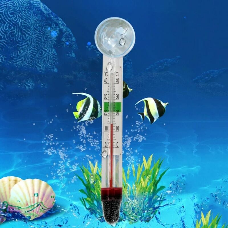 Floating Aquarium Thermometer Water Temperature Fahrenheit Celsius Fish Tank Thermometer with Suction Cup Measuring Tool