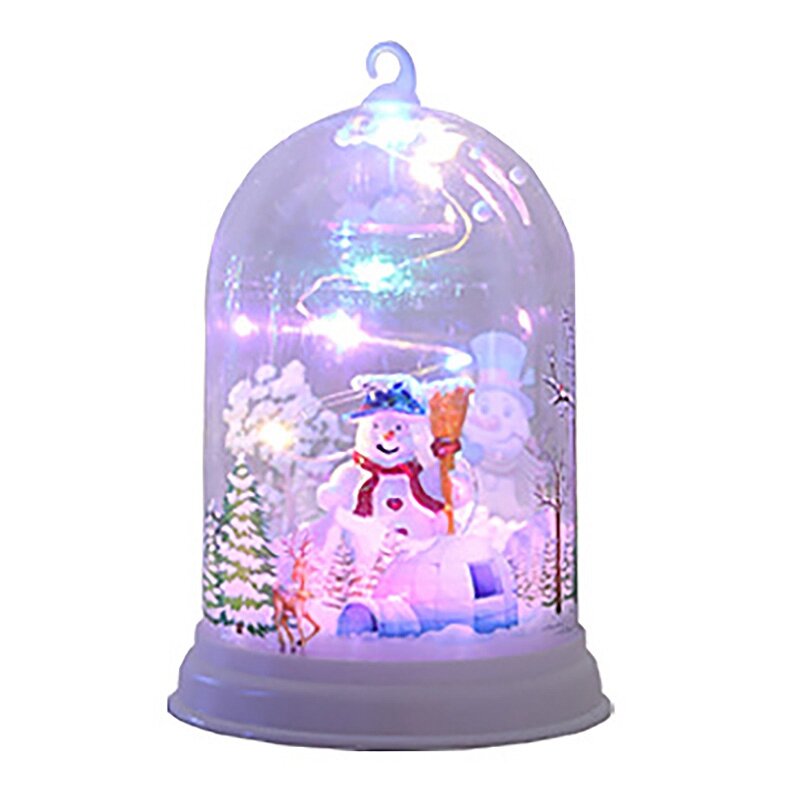 Glitter Snow Globe Lantern, decoração de Natal para crianças, presentes ideais, água, 15x9x9 cm