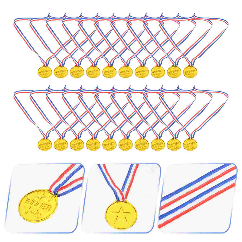 Zabawki z medalami dla dzieci dla dzieci na zawody sportowe wiszące medale zdobywca nagrody złote plastikowe zapałki imprezowe upominki piłkarskie