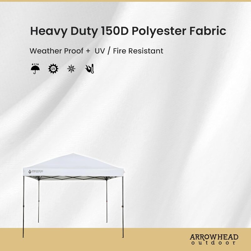 10’x10’ Pop-Up Canopy & Instant Shelter, Easy One Person Setup, Adjustable Height, Wheeled Carry Bag,