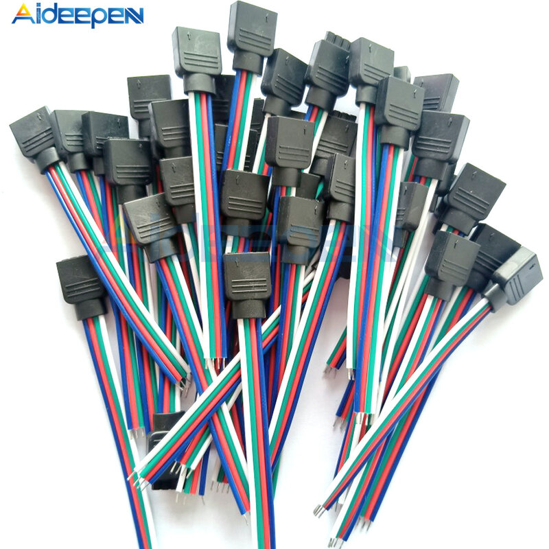 4pin 10Cm Led Rgb Strip Licht Connector Man Vrouw Plug Socket Aansluiten Kabel Draad Voor 5050 Rgb Rgbw Led strip Licht