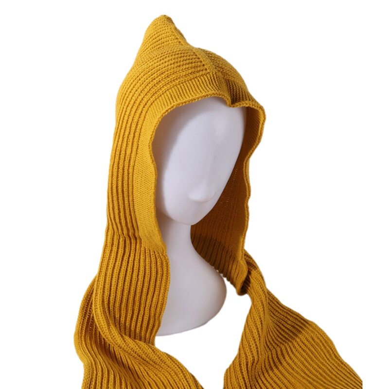 Hooded Scarf Hat One Piece Scarf Crochet Knit Hat For Women Hooded Hat Crochet Head Scarf Hooded Shawl Wrap