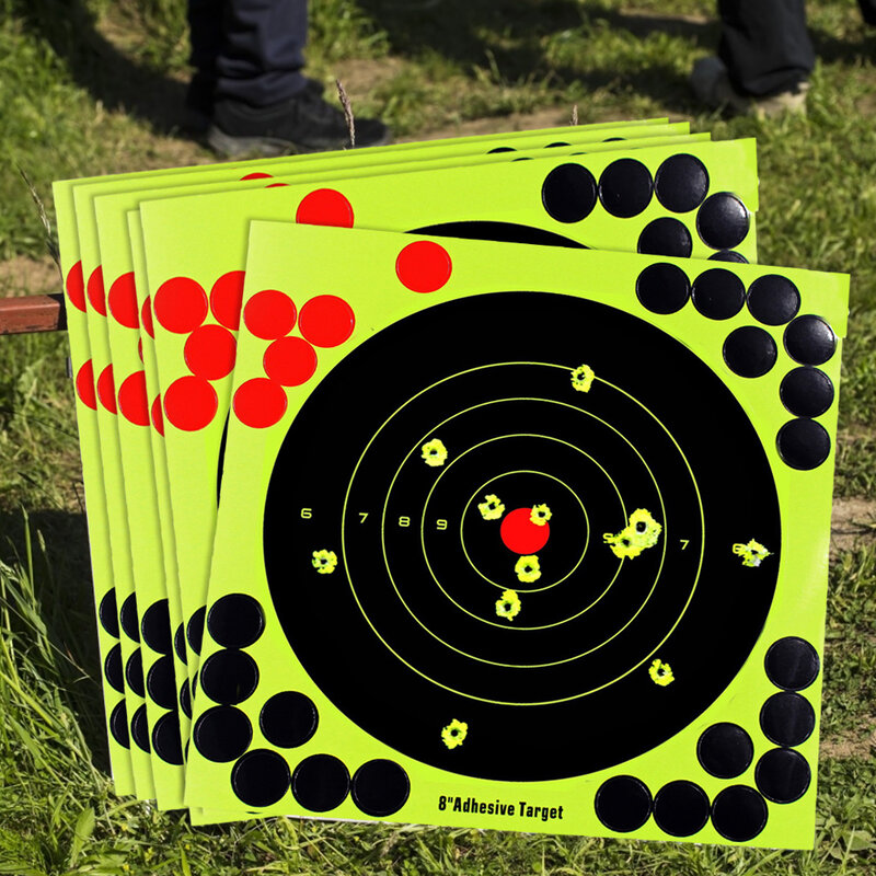 5/10pcs 8 inch Splatter Target adesivi per tiro ad alta visibilità adesivi per bersaglio caccia reattiva carta da allenamento per tiro