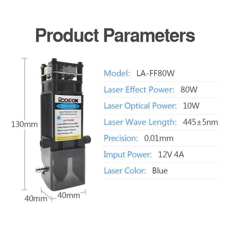 Modulo Laser 80W con Air Assist 40W 450nm testa Laser TTL per macchina da taglio per incisione Laser CNC strumenti per la lavorazione del legno